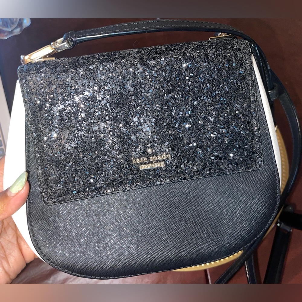 Kate Spade CAMERON STREET GLITTER Black And White Small shoulder Bag